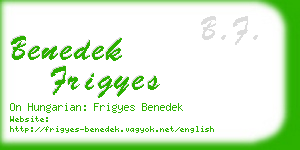 benedek frigyes business card